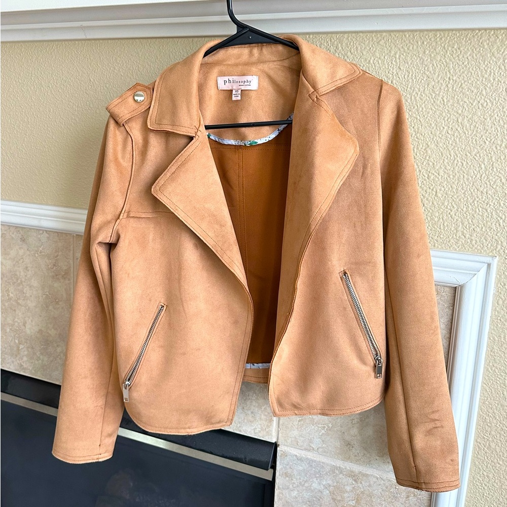 Tan faux suede jacket women’s small